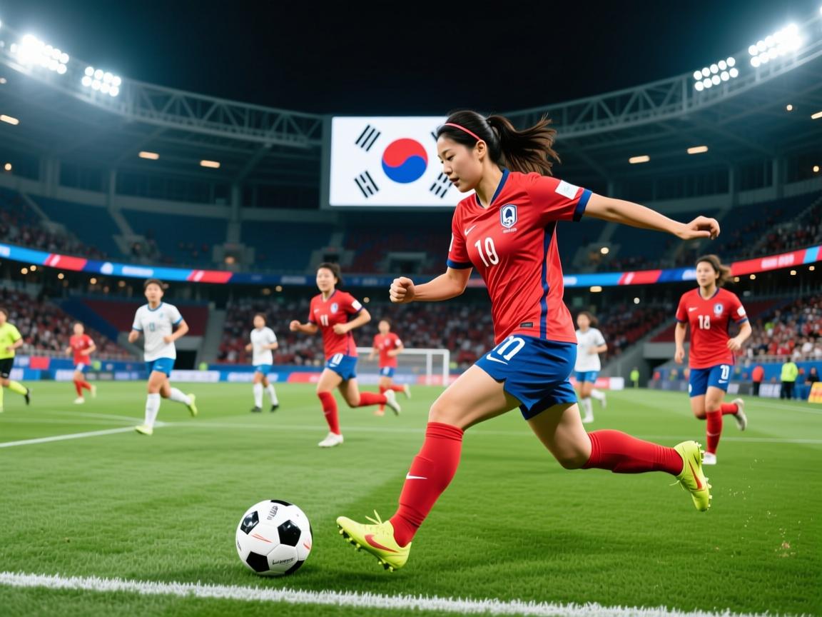 韩国女足多点开花，轻松过关