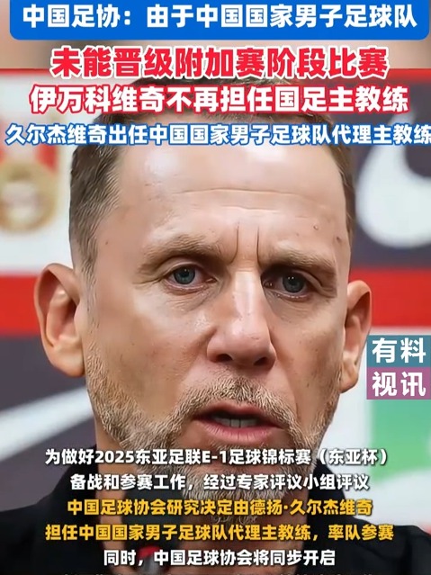 包含足协官宣伊万下课久尔杰维奇代理国足主帅的词条